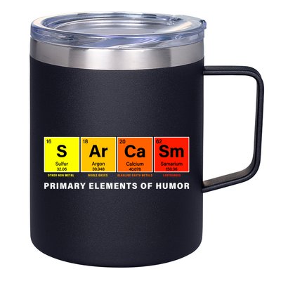 Sarcasm Primary Elements of Humor 12oz Stainless Steel Coffee Mug