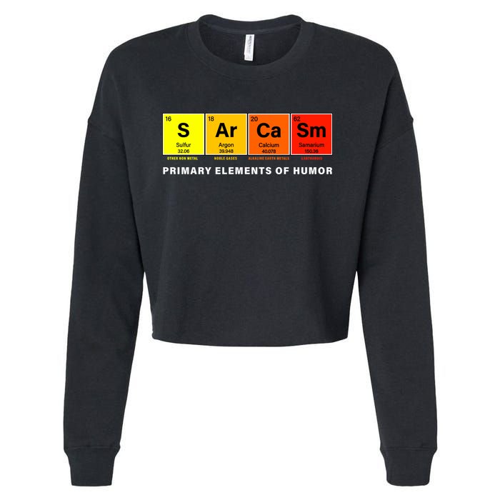Sarcasm Primary Elements of Humor Cropped Pullover Crew