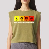 Sarcasm Primary Elements of Humor Garment-Dyed Women's Muscle Tee