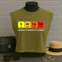 Sarcasm Primary Elements of Humor Garment-Dyed Women's Muscle Tee