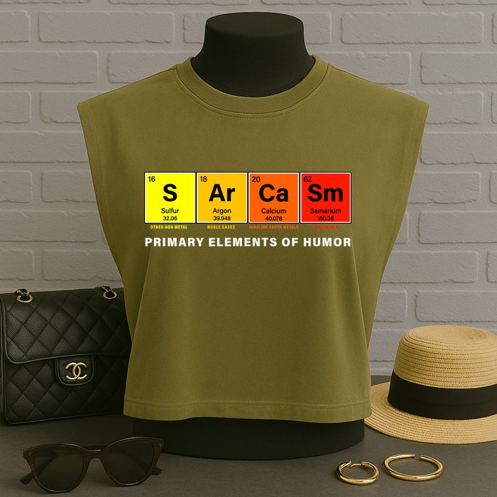 Sarcasm Primary Elements of Humor Garment-Dyed Women's Muscle Tee