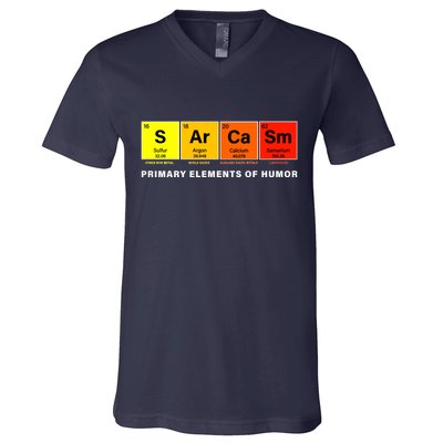 Sarcasm Primary Elements of Humor V-Neck T-Shirt