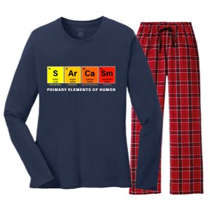 Sarcasm Primary Elements of Humor Women's Long Sleeve Flannel Pajama Set 