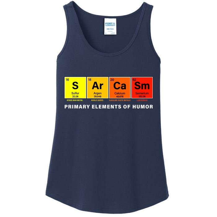 Sarcasm Primary Elements of Humor Ladies Essential Tank