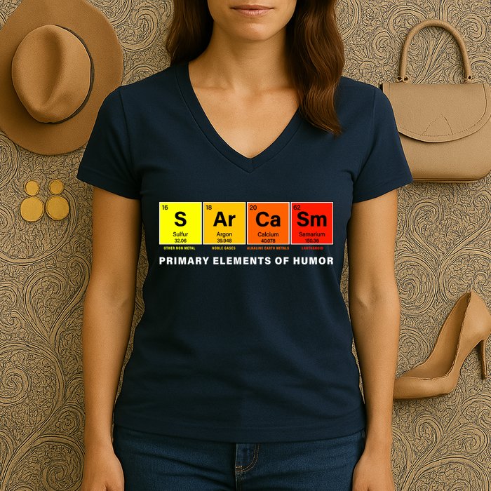 Sarcasm Primary Elements of Humor Women's V-Neck T-Shirt