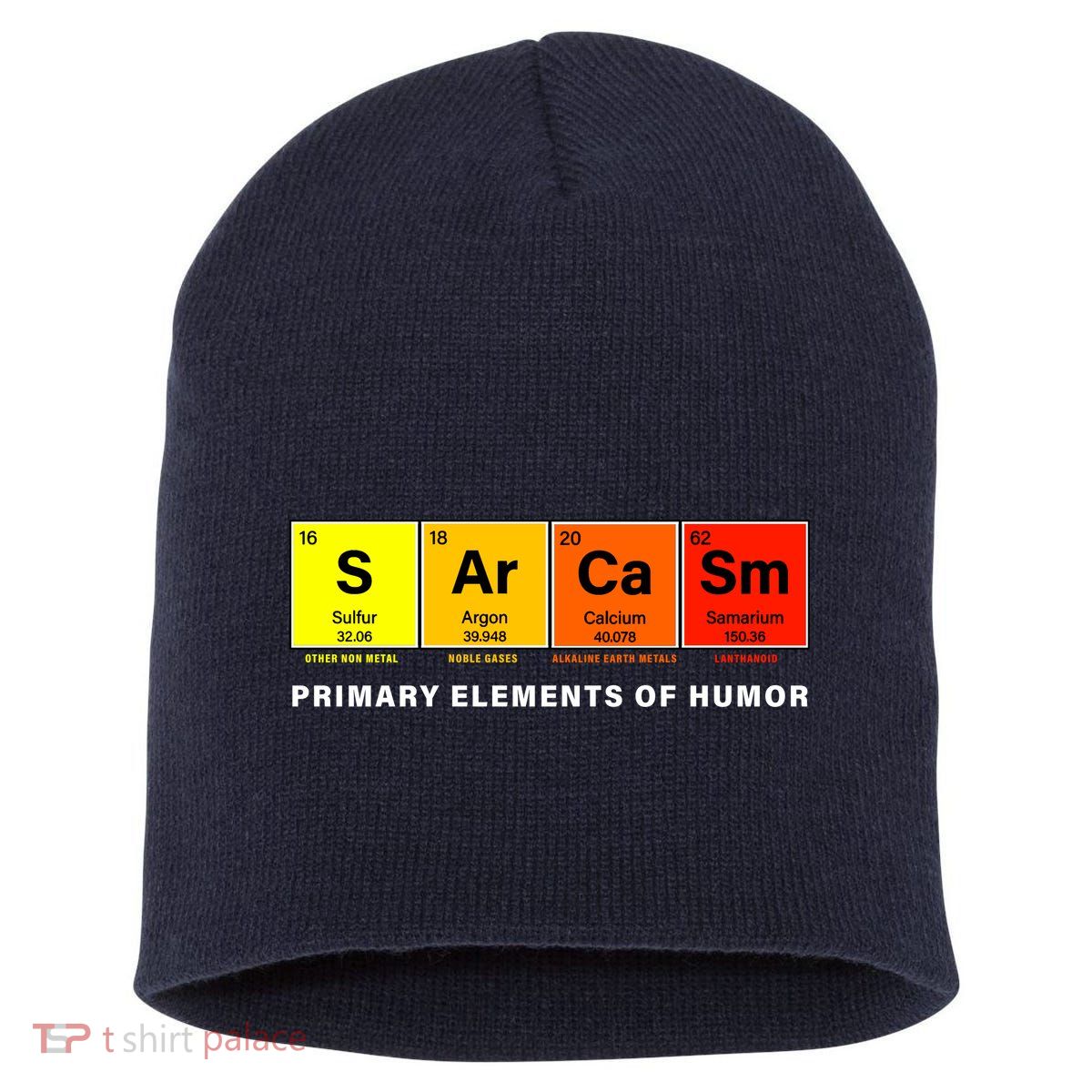 Sarcasm Primary Elements of Humor Short Acrylic Beanie