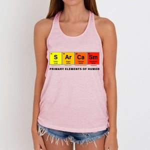 Sarcasm Primary Elements of Humor Women's Knotted Racerback Tank