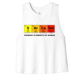 Sarcasm Primary Elements of Humor Women's Racerback Cropped Tank