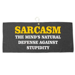 Sarcasm The Mind's Natural Defense Large Microfiber Waffle Golf Towel