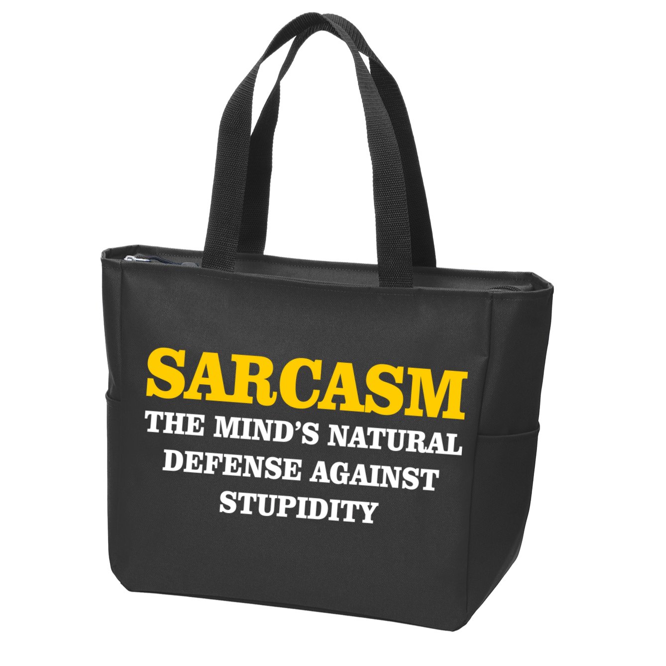 Sarcasm The Mind's Natural Defense Zip Tote Bag