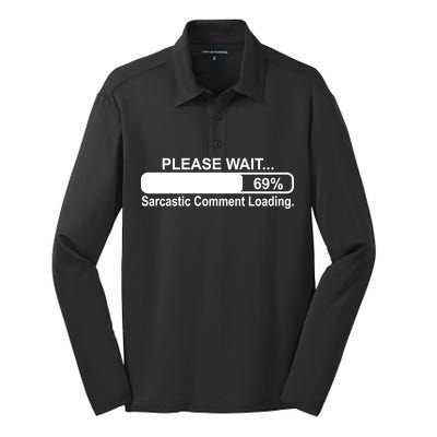 Sarcastic Comment Loading Silk Touch Performance Long Sleeve Polo