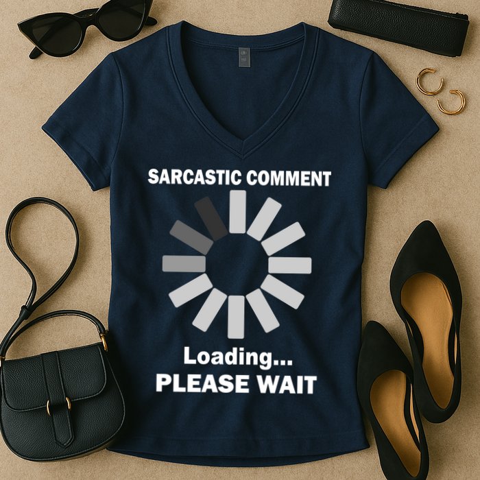 Sarcastic Comment Loading Please Wait Women's V-Neck T-Shirt