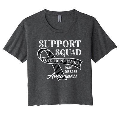 Support Awareness Squad I Zebra Ribbon I Rare Diseases Women's Crop Top Tee