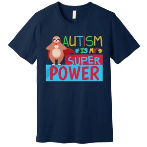 Sloth Autism Superpower Awarenesss Premium T-Shirt