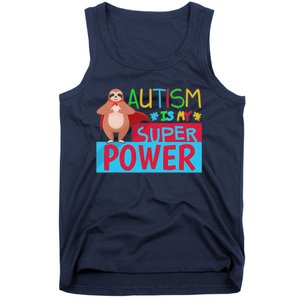 Sloth Autism Superpower Awarenesss Tank Top