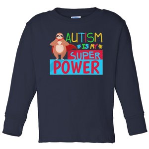 Sloth Autism Superpower Awarenesss Toddler Long Sleeve Shirt