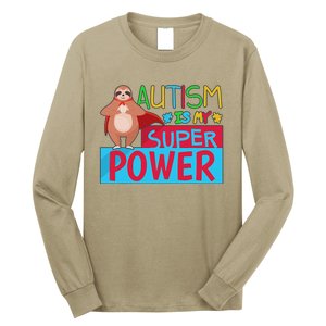 Sloth Autism Superpower Awarenesss Long Sleeve Shirt