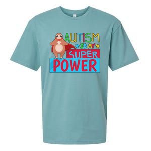 Sloth Autism Superpower Awarenesss Sueded Cloud Jersey T-Shirt