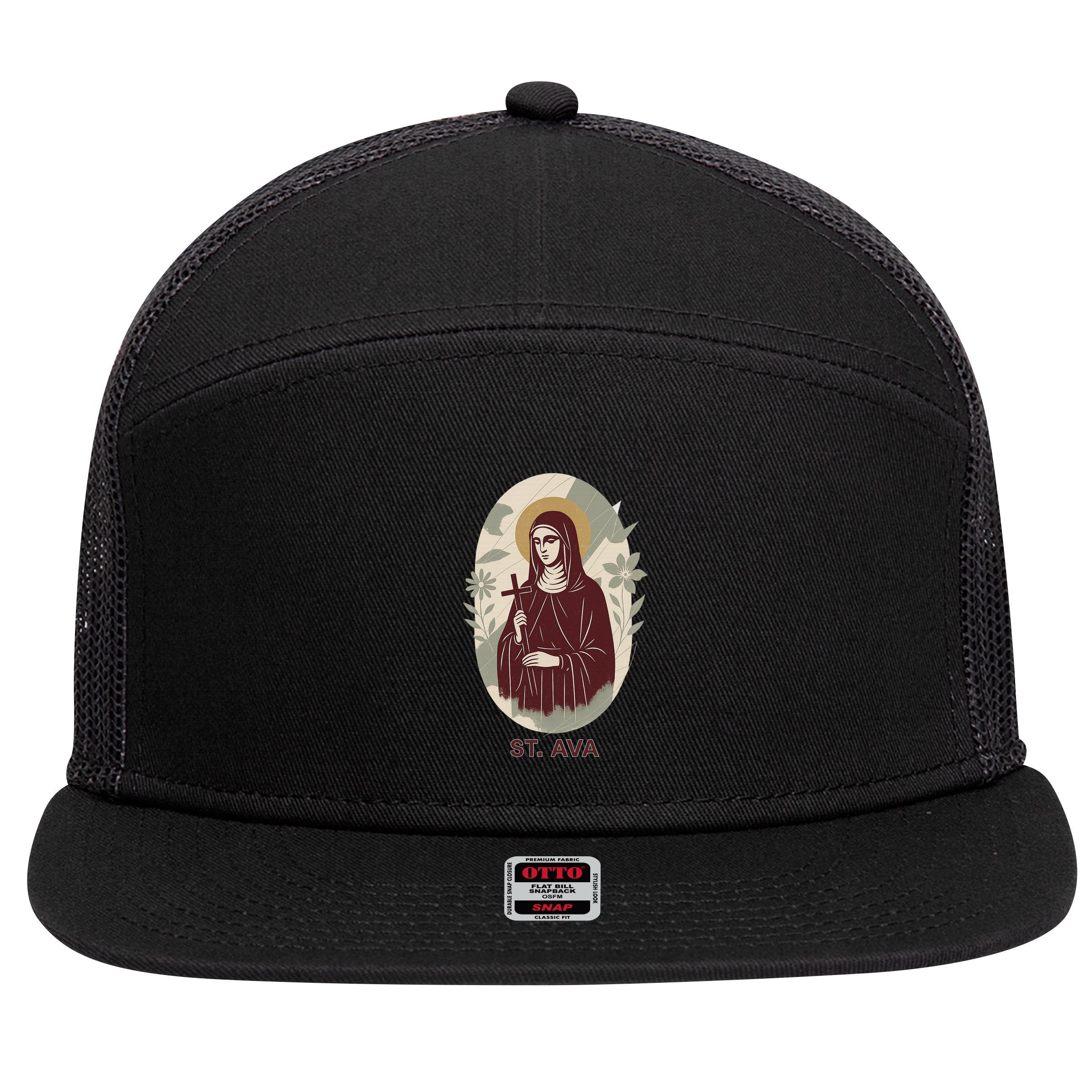 Saint Ava 7 Panel Mesh Trucker Snapback Hat