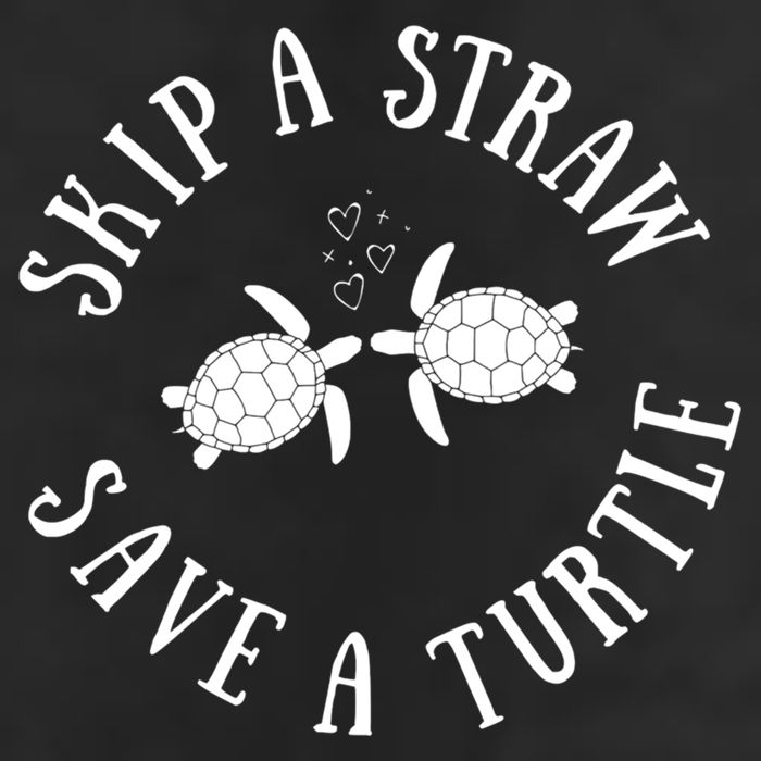 Skip A Straw Save A Turtle Cute Turtle Graphic Gift 7 Panel Mesh Trucker Snapback Hat
