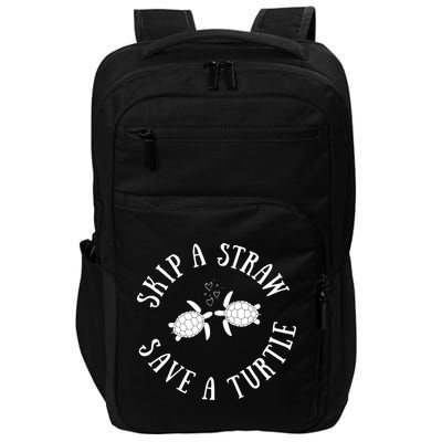 Skip A Straw Save A Turtle Cute Turtle Graphic Gift Impact Tech Backpack