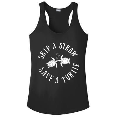Skip A Straw Save A Turtle Cute Turtle Graphic Gift Ladies PosiCharge Competitor Racerback Tank
