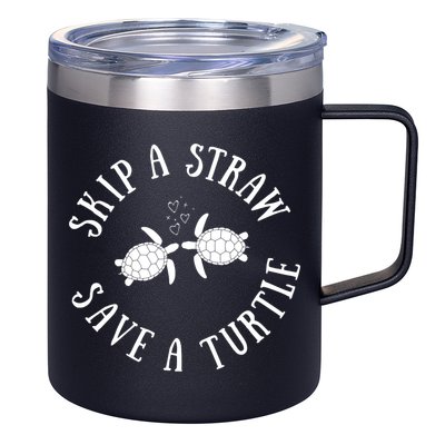 Skip A Straw Save A Turtle Cute Turtle Graphic Gift 12oz Stainless Steel Coffee Mug
