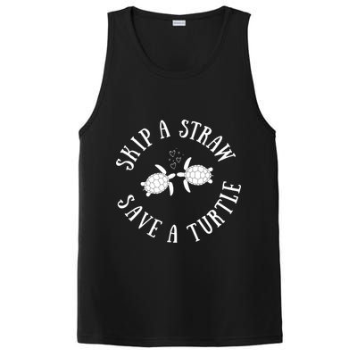 Skip A Straw Save A Turtle Cute Turtle Graphic Gift PosiCharge Competitor Tank