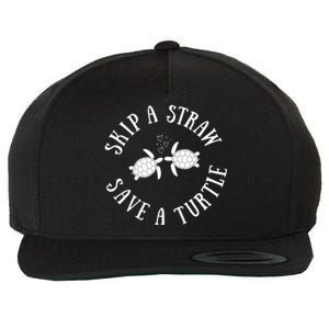 Skip A Straw Save A Turtle Cute Turtle Graphic Gift Wool Snapback Cap