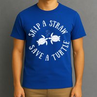 Skip A Straw Save A Turtle Cute Turtle Graphic Gift T-Shirt