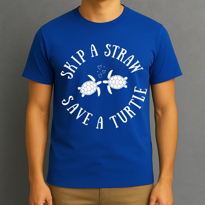 Skip A Straw Save A Turtle Cute Turtle Graphic Gift T-Shirt