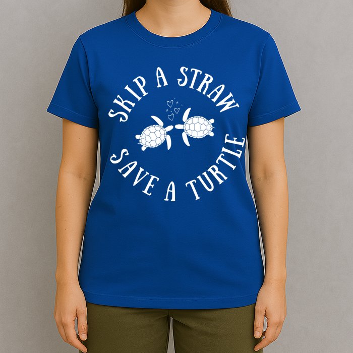 Skip A Straw Save A Turtle Cute Turtle Graphic Gift T-Shirt