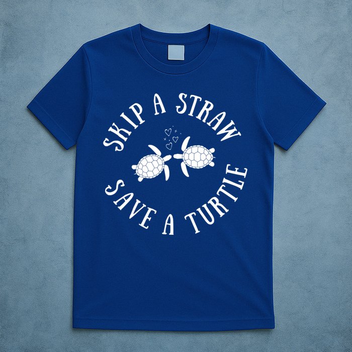 Skip A Straw Save A Turtle Cute Turtle Graphic Gift T-Shirt