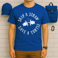 Skip A Straw Save A Turtle Cute Turtle Graphic Gift T-Shirt