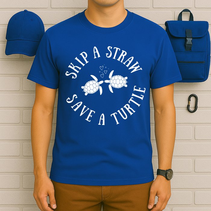 Skip A Straw Save A Turtle Cute Turtle Graphic Gift T-Shirt