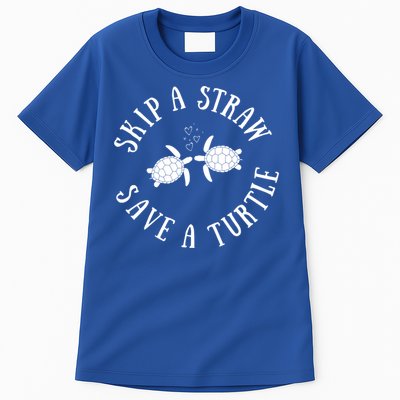 Skip A Straw Save A Turtle Cute Turtle Graphic Gift Tall T-Shirt