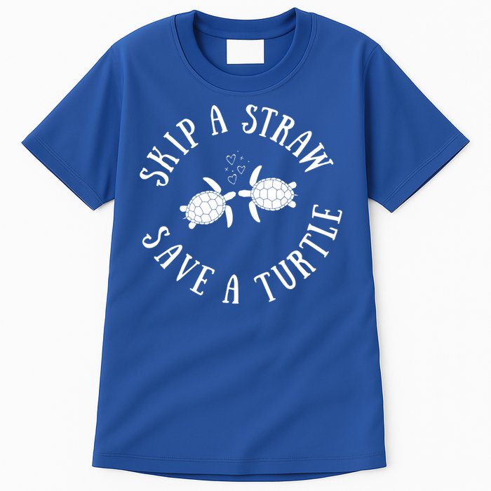 Skip A Straw Save A Turtle Cute Turtle Graphic Gift Tall T-Shirt