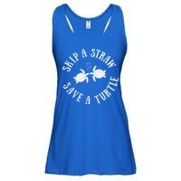 Skip A Straw Save A Turtle Cute Turtle Graphic Gift Ladies Essential Flowy Tank