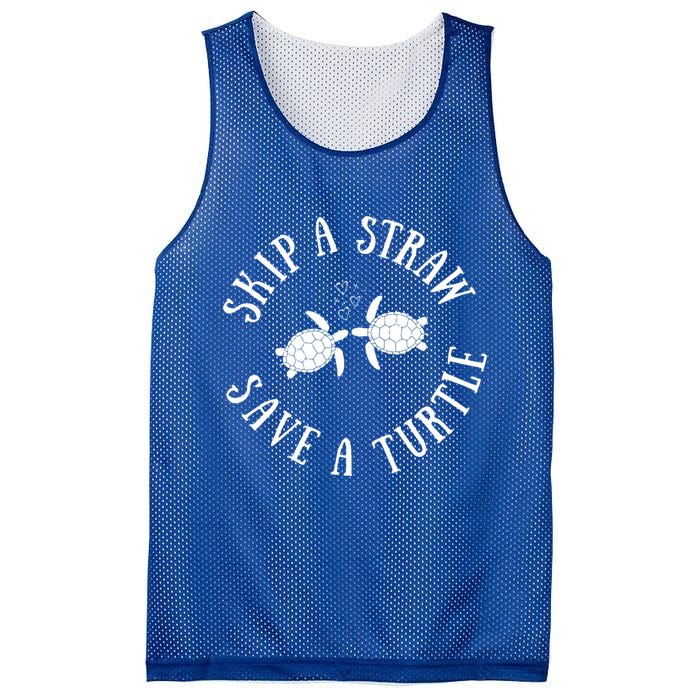 Skip A Straw Save A Turtle Cute Turtle Graphic Gift Mesh Reversible Basketball Jersey Tank