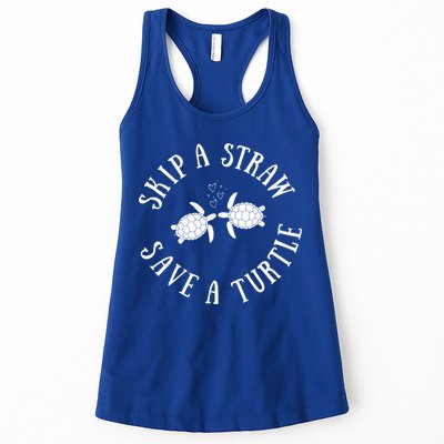 Skip A Straw Save A Turtle Cute Turtle Graphic Gift Womens Tank Top
