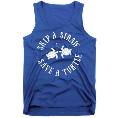Skip A Straw Save A Turtle Cute Turtle Graphic Gift Tank Top