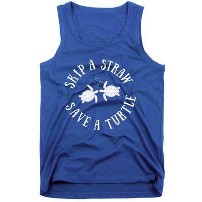 Skip A Straw Save A Turtle Cute Turtle Graphic Gift Tank Top