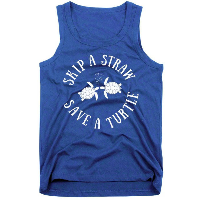 Skip A Straw Save A Turtle Cute Turtle Graphic Gift Tank Top