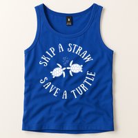 Skip A Straw Save A Turtle Cute Turtle Graphic Gift Tank Top