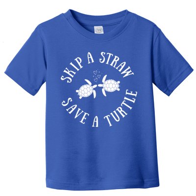 Skip A Straw Save A Turtle Cute Turtle Graphic Gift Toddler T-Shirt