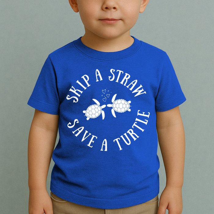 Skip A Straw Save A Turtle Cute Turtle Graphic Gift Toddler T-Shirt