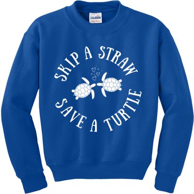 Skip A Straw Save A Turtle Cute Turtle Graphic Gift Kids Sweatshirt