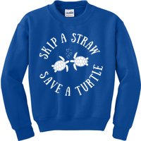 Skip A Straw Save A Turtle Cute Turtle Graphic Gift Kids Sweatshirt