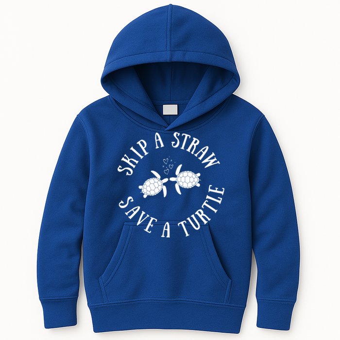 Skip A Straw Save A Turtle Cute Turtle Graphic Gift Kids Hoodie