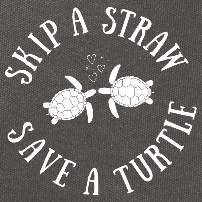 Skip A Straw Save A Turtle Cute Turtle Graphic Gift Cotton Canvas Backpack